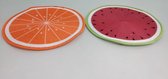 placemats 2 stuks afbeelding watermeloen en sinaasappel