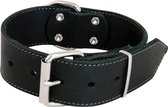 Vetleder brede halsband zwart 'Jack and Vanilla' halsomvang: 32-40 cm