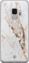 Samsung S9 hoesje siliconen - Marmer goud | Samsung Galaxy S9 case | goudkleurig | TPU backcover transparant