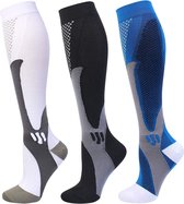 Compressiekousen - Hardlopen Reizen en meer - Compressie Sokken - Mannen en Vrouwen - Zwart - Maat L-XL (40-43)