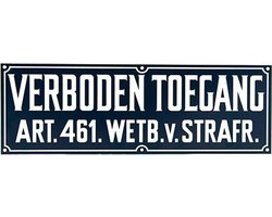 Bord Verboden Toegang - 11x33cm - PVC - ZWART