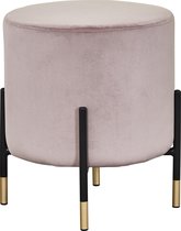 Pink Velvet Mini Stool-A-8823