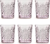 Libbey Drinkglas Hobstar Charm Lavender – 355 ml/ 35,5 cl - 6 stuks - vintage design - vaatwasserbestendig - hoge kwaliteit