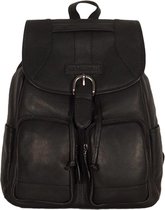 Hillburry tas - lederen Rugzak - 100% Leer - zwart