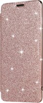 Samsung Galaxy S10 Plus Flip Case - Roze - Glitter - Hoogwaardig PU leer - Soft TPU - Folio