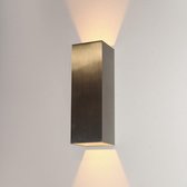Wandlamp Vegas 250 Aluminium - 8x8x25cm - LED 2x4W 2700K 2x360lm - IP65 - Dimbaar > wandlamp binnen mat staal | wandlamp buiten mat staal | wandlamp mat staal | buitenlamp mat staa