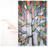 rideau de douche relaxdays arbre - rideau de salle de bain - baignoire - 200 x 180 cm - anti-moisissure