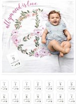 Lulujo Baby's First Year - swaddle & cards - All you need is Love