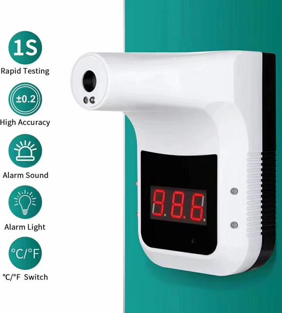 Professionele automatische toegangscontrole thermometer d.m.v. laserfunctie  op het... | bol.com