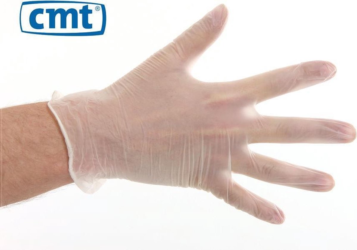 CMT Werkhandschoenen soft vinyl naturel handschoenen - poedervrij