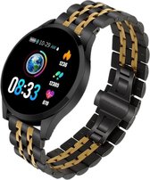 Smartwatch Belesy® BQ7PZwGo - Smartwatch Dames - Smartwatch Heren - Horloge - Stappenteller - 1.3 inch - Kleurenscherm - 10x Sporten - INDOOR en OUTDOOR - Schakelband - Zwart - Gou