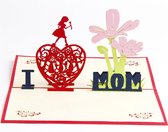 3D moederdagkaart verjaardagskaart zomaar kaart voor de liefste mama