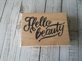 Houten stempel blok, Hello beauty