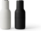 Menu - Bottle Grinder - Peper- & Zoutmolen - Ash/Carbon Steel - Zwart/Lichtgrijs RVS - Set van 2