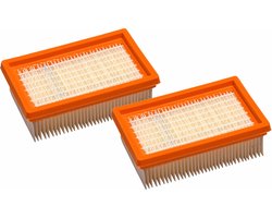 Geschikt voor KARCHER. 2 stuks vlakfilter Stoffklasse M voor WD4, WD5, WD6, MV4, MV5, MV6, KFI4410, 2.863-005.0. COVAKO Merk