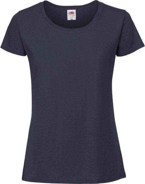 Fruit Of The Loom Vrouwen / Dames Ringgesponnen Premium T-Shirt (Abyss Blauw)