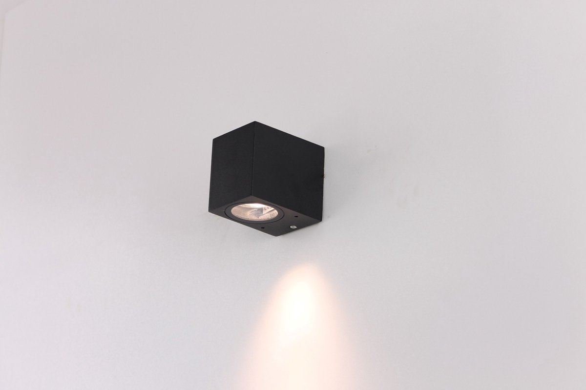 Buitenlamp wandlamp Optonica Sonnie - inclusief LED lichtbron 1xGu10 - mat zwart down