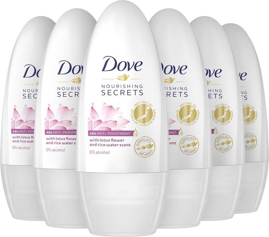 Dove Glowing  Anti-transpirant Deoroller - 6 x 50 ml - Voordeelverpakking