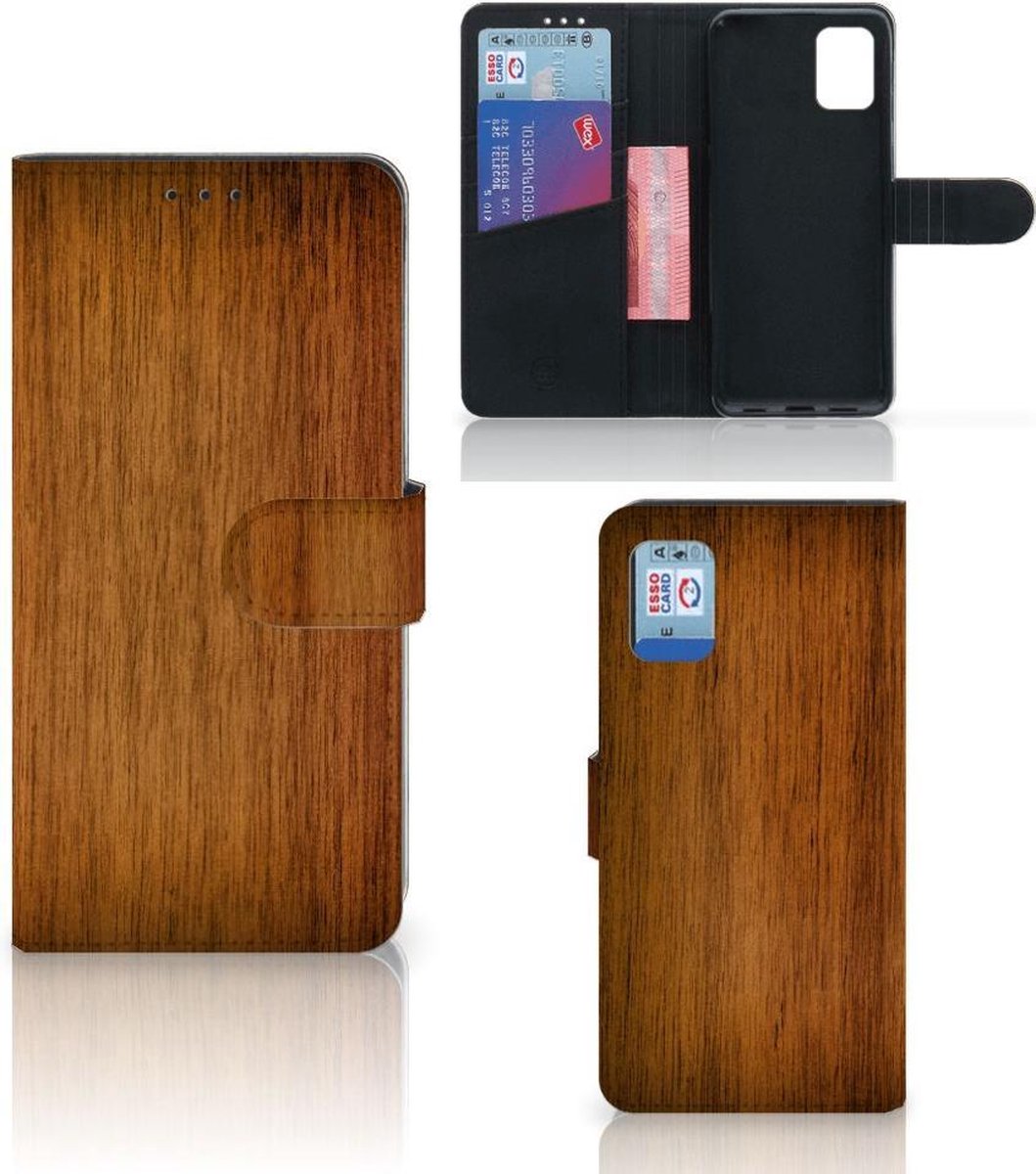 Samsung Galaxy A31 Book Style Case Donker Hout