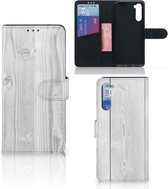 Telefoonhoesje OnePlus Nord Smartphonehoesje met naam White Wood