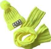 Beanie Set Geel - LA Product - Kind - Muts en Colsjaal - Unisex tot 10 jaar