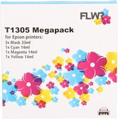 FLWR - Inktcartridge / T1301 / MegaPack  Zwart en kleur - Geschikt voor Epson