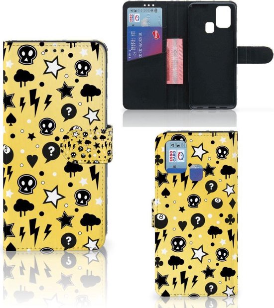 Téléphone Portable Couverture Standing pour Samsung Galaxy M31 Coque Punk Jaune
