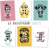 Kimago.nl - wenskaarten - kaartenset - ansichtkaarten - Verjaardag - sweets - 6 stuks