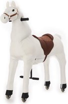 Animal Riding Paard Snowy Wit X-Large - Rijdend Paardenspeelgoed - Paardenspeelgoed - Zadelhoogte 78 CM - Verstelbaar pedaal 3 standen - Afneembaar zadel.