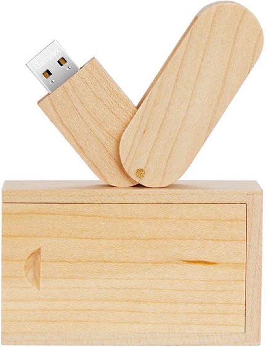 Hout twister usb stick in hout doos 8GB