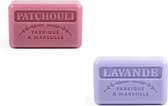 Soap bar set - zeep savon de marseille Lavendel + Patchouli 2x125 gr