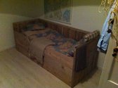 Lit enfant lit cabine Paola de bois d'échafaudage utilisé lit simple avec 2 tiroirs 90x200cm