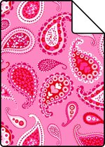 Proefstaal ESTAhome behang paisley fuchsia roze - 115737 - 26,5 x 21 cm