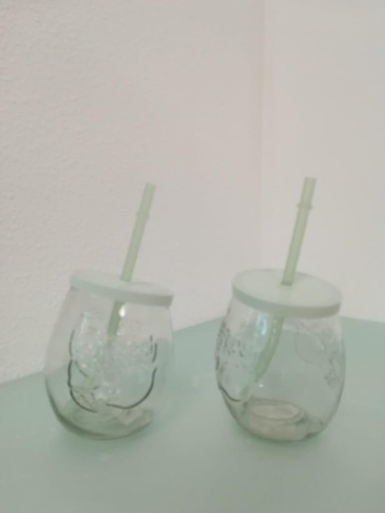 Lot De 2 Gobelets Enfant Avec Paille - Bleu - Neufs - Marque Target