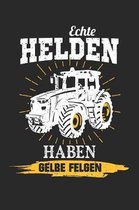 Echte Helden Haben Gelbe Felgen: A5 Liniertes - Notebook - Notizbuch - Taschenbuch - Journal - Tagebuch - Ein lustiges Geschenk f�r Freunde oder die F