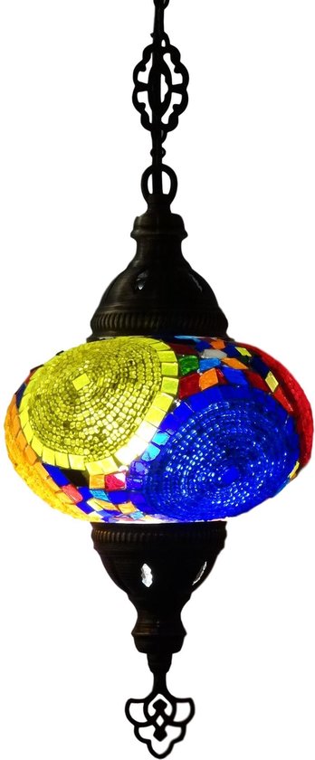 Oosterse mozaïek hanglamp (Turkse lamp) ø 13. cm multicolor