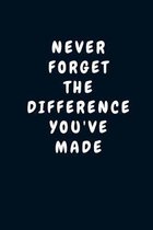 Never Forget The Difference You've Made: Unique Appreciation & Thank You Gift for Male And Female Professionals Who Have Made a Positive Influence on