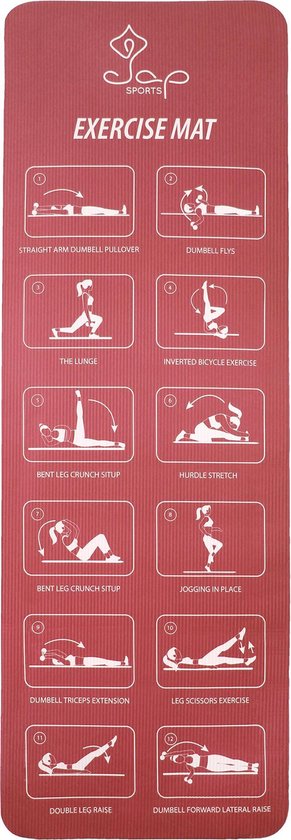Buskruit beu samenkomen JAP Sports - Yogamat - Anti slip met 12 oefeningen - Fitness, workout,  aerobics etc. -... | bol.com