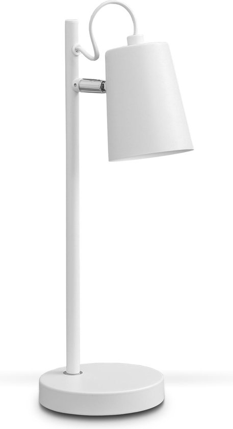 B.K.Licht - Witte Tafellamp - scandinavian design - klassieke tafellamp voor binnen - metalen bedlamp - E14 fitting - excl. lichtbron