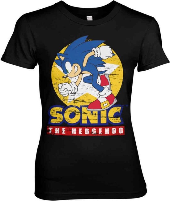 Sonic The Hedgehog Dames Tshirt -M- Fast Sonic Zwart