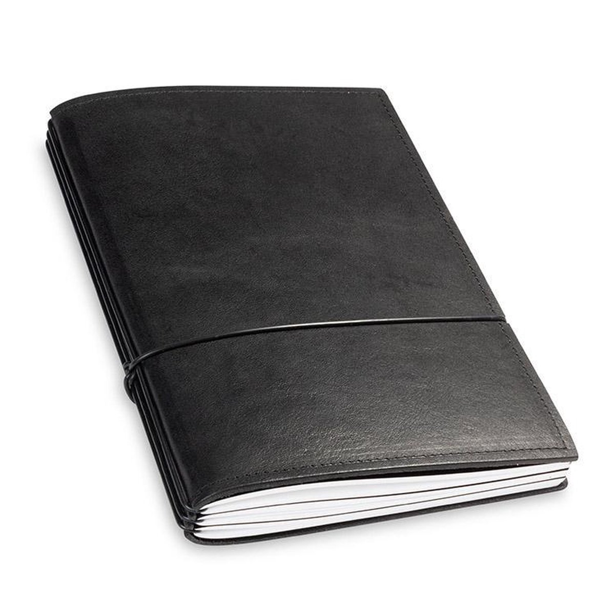 X17 Notebook A5 Leder Natur Zwart - 3 katernen
