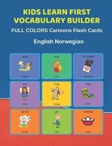 Kids Learn First Vocabulary Builder FULL COLORS Cartoons Flash Cards English Norwegian: Easy Babies Basic frequency sight words dictionary COLORFUL pi