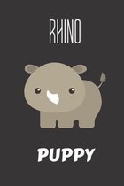 Rhino Puppy: small lined Rhinoceros Notebook / Travel Journal to write in (6'' x 9'') 120 pages