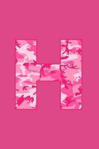 H: Writing Journal Diary for Active Duty or Deployed Military Service Member with Pink Camouflage Camo Initial. 6'' x 9'' 1