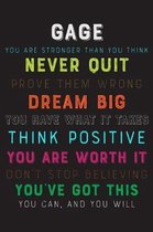 Gage You Are Stronger Than You Think Never Quit Prove Them Wrong Dream Big You Have What It Takes Think Positive You Are Worth It Dont Stop Believing