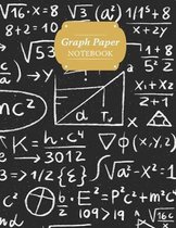 Graph Paper Notebook: Black And White Math Print Grid Paper Quad Ruled 5 Squares Per Inch Large Graphing Paper For Math Science 8.5'' By 11''