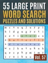 55 Large Print Word Search Puzzles and Solutions