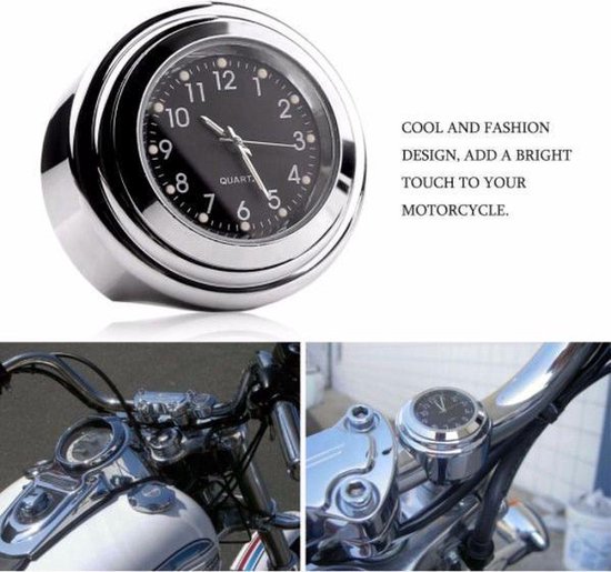 7/8 1 waterdichte motorfiets stuur klok stuur mount