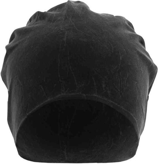 MSTRDS - Stonewashed Jersey Beanie black one size Beanie Muts - Zwart