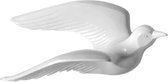 Luxe 3D Wanddecoratie Vogel Vliegend | Wit Porselein | 21x9,5 cm | Beeld | Muur | Ornament | Home Decor